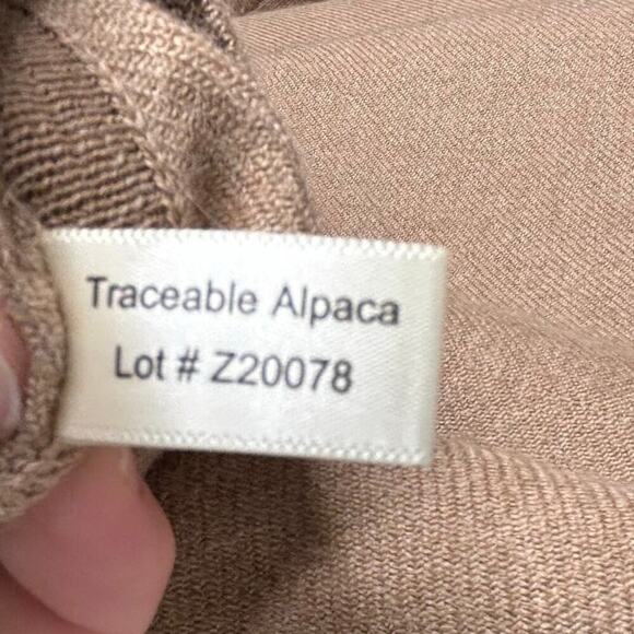 Cuyana Tan Turtleneck 100% Baby Alpaca Tunic Oversized Luxury Sweater Size XS - Picture 5 of 10